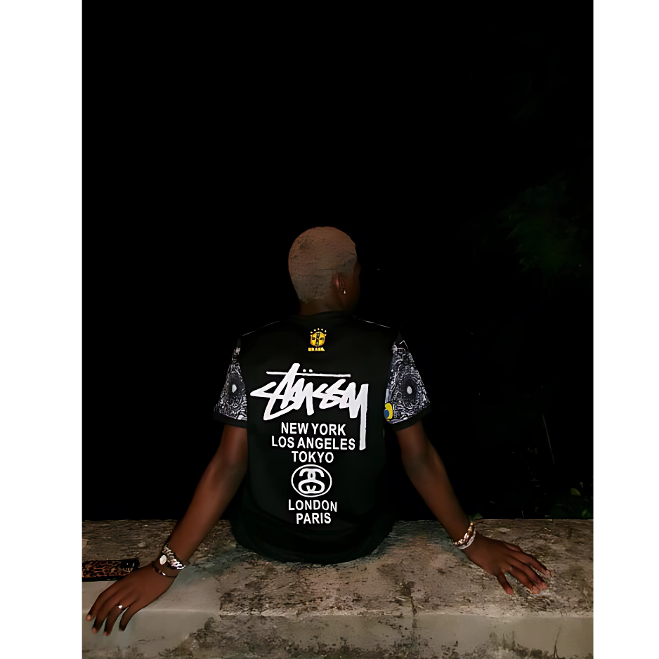 Maillot noir STÜSSY édition spéciale Brésil 2024 - Édition Jésus