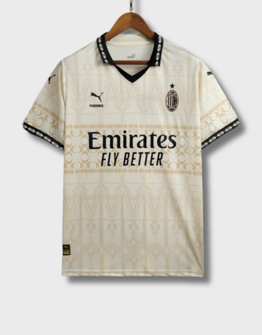 Maillot blanc AC Milan x PLEASURES 23/24